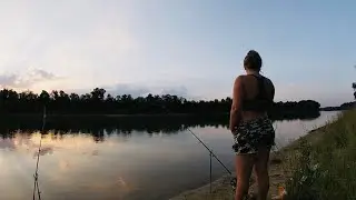 I went fishing with my wife and she caught him.