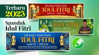 FREE Template Banner Spanduk IDUL FITRI 1444 / 2023 - CorelDRAW File #EdukasiGrafis