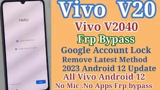 Vivo V20 (V2040) Google account Bypass ll Vivo V20 Frp Bypass Without Pc Latest Method 2023