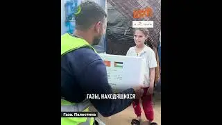 От имени кыргызстанцев продукты питания, доставленные фондом «Аль Умма», раздаются жителям Газы