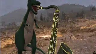 A Dinosaur with a Saxaphone in Fallout 76