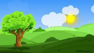 Animated cartoon background landscape -  Free kids cartoon background video