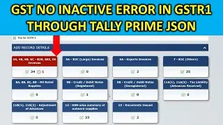 Gstr 1 Error Problem  Recipient Gst No Inactive || Tally Prime Gstr1 Error