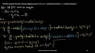 Complex Variable Lec 11 Milne Thompson Method Imaginary Part Mayur Gohil 