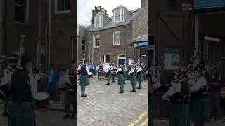 Dunnottar Pipes and Drums Scottish pipe band at the Stonehaven Harbour Festival 2024