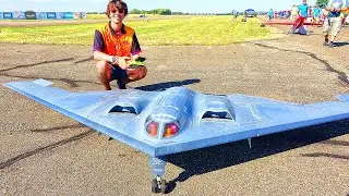 GIANT B-2 SPIRIT STEALTH BOMBER RC TURBINE JET FLIGHT DEMONSTRATION
