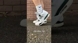 Creasing the Jordan 4 Oxidized Green😬 #nike365 #nikeaffiliate