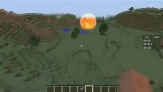 взрыв(мощной царь бомбы) ядерной бомбы в minecraft