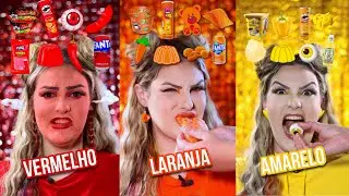 MUKBANG COMIDAS COLORIDAS 🔥 [Vermelho 🌶️ •  Laranja 🥕• Amarelo 🧀]