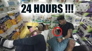 THE ULTIMATE 24 HOUR TOILET PAPER FORT !!!