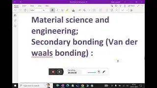 Material science and engineering : - Secondary bonding (Van der waals bonding) -11. 