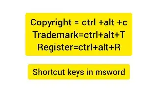 #shortcutkeys #symbol #copyright # trademark #register