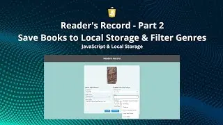 Unique Genre Dropdown & Save Book Data with JavaScript | Reader's Record Part 2