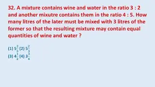 32. A mixture contains wine and water in the ratio 3 : 2 and another mixutre contains || edu214