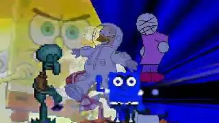 Mugen Homer and SpongeBob vs Rigby and Cartoon Guy