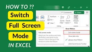 How to switch to full screen in Excel | Full screen trick | Exit from full screen view 