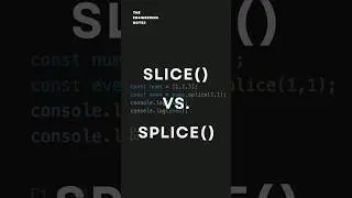 JavaScript: The difference between slice() and splice()