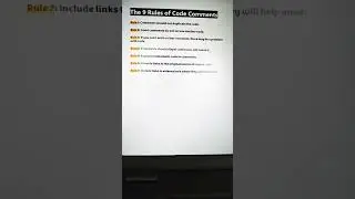 Code comment rules in development
