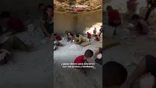 Niños Palestinos generan ingresos con escombros