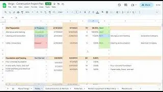 Vergo Construction Project Plan Template in Google Sheets
