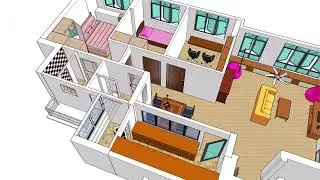 HDB Model interior design [Using Sketchup]