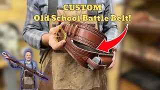 Making a Custom Leather Gun Belt ASMR Leathercraft