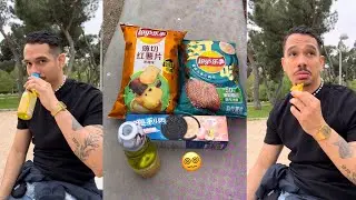 Probando comida japonesa (papitas, mecatos, etc)
