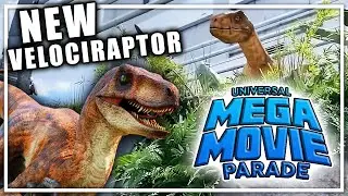 Universal Mega Movie Parade with NEW Velociraptor Paddock Float