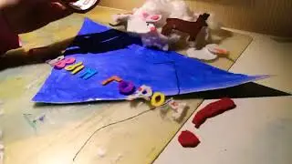 Новогодняя поделка-аппликация из фетра, картона,скотча,ваты
