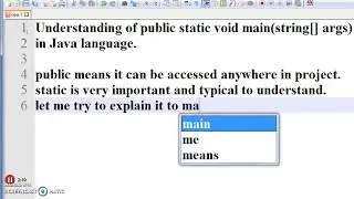 public static void main in java