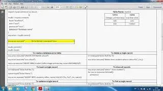 Class 12 IP Python and MySQL Database Connectivity Example Explanation