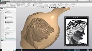 Relief on a curved surface based on a photo in Kompas-3D