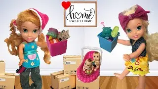 Elsa and Anna's Moving Day: What Went Wrong? Elsia Annia - Unpacking - New Home - Come Play With Me