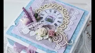 Декор коробочки с открыткой. Мастер-класс. Скрапбукинг.