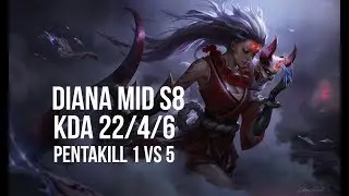 Diana VS Vel' Koz - S8 Pentakill 1 vs 5