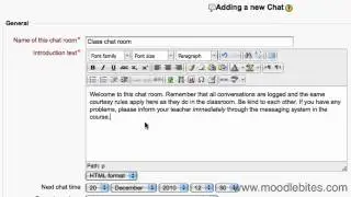 Moodle 2 Chat Activity