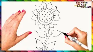 How To Draw A Sunflower Step By Step 🌻 Sunflower Drawing Easy