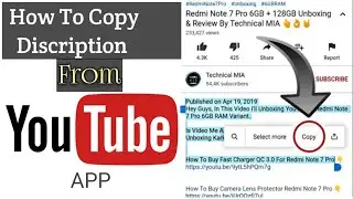 how to copy youtube description text in android 2022