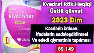 🔥 Kvadrat kök.Həqiqi üstlü qüvvət.İfadələrin sadələşdirilməsi və ədədi qiymətinin tapılması toplu