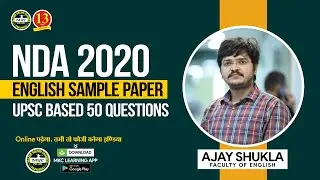 NDA 2020 English Sample Paper - UPSC based 50 Questions by Major Kalshi Classes
