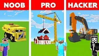 Minecraft Battle: NOOB vs PRO vs HACKER: CONSTRUCTION TRUCK in Minecraft / Animation