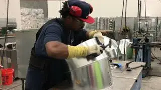 Making Standing Seam Elbows using Spiral Helix Stitchwelder and Combi T Gorelocker