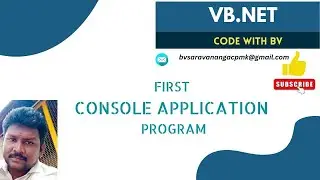 first vb.net console application program | vb.net console hello world program