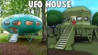 BUILDING A BLOXBURG UFO SPACESHIP SHAPED HOUSE