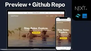 Hotel Landing Page - Next JS 14, Typescript, Tailwind CSS | Github Public Repo
