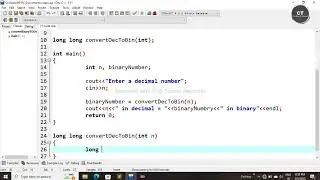 Write C++ Program to convert decimal number to binary using function
