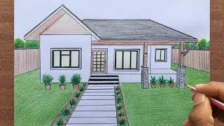 How to Draw a House in 1-Point Perspective Step By Step