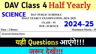 DAV Class 4 Science Half Yearly Question Paper 2024-25 |