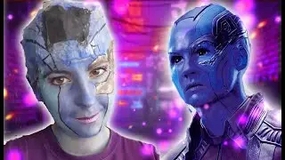 небула макияж на хэллоуин косплей стражи галактики Nebula Makeup Transformation - Cosplay Tutorial