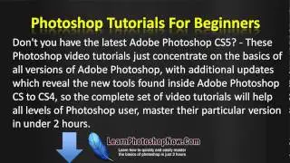 Try The Adobe Photoshop CS5 Video Tutorial Channel On Youtube